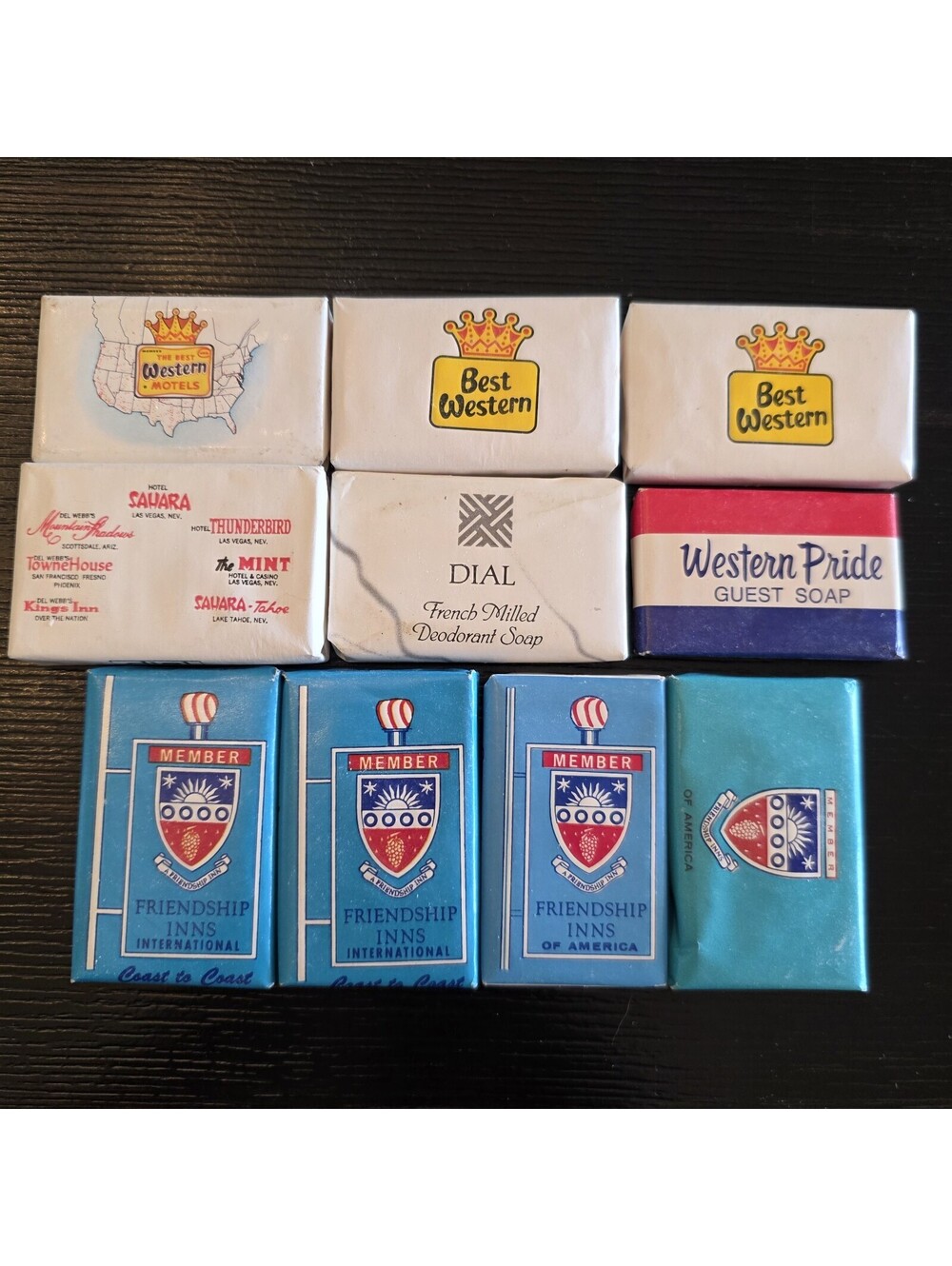 Vintage Hotel Motel Guest Soap Lot Of 10 Best Western Friendship Inns Dial New